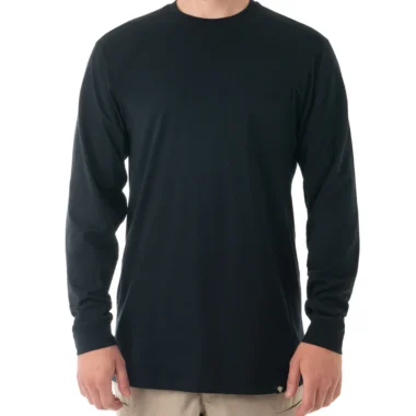 Men's Cotton LS T with chest pocket