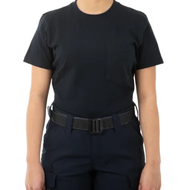 W cotton T with chest pocket